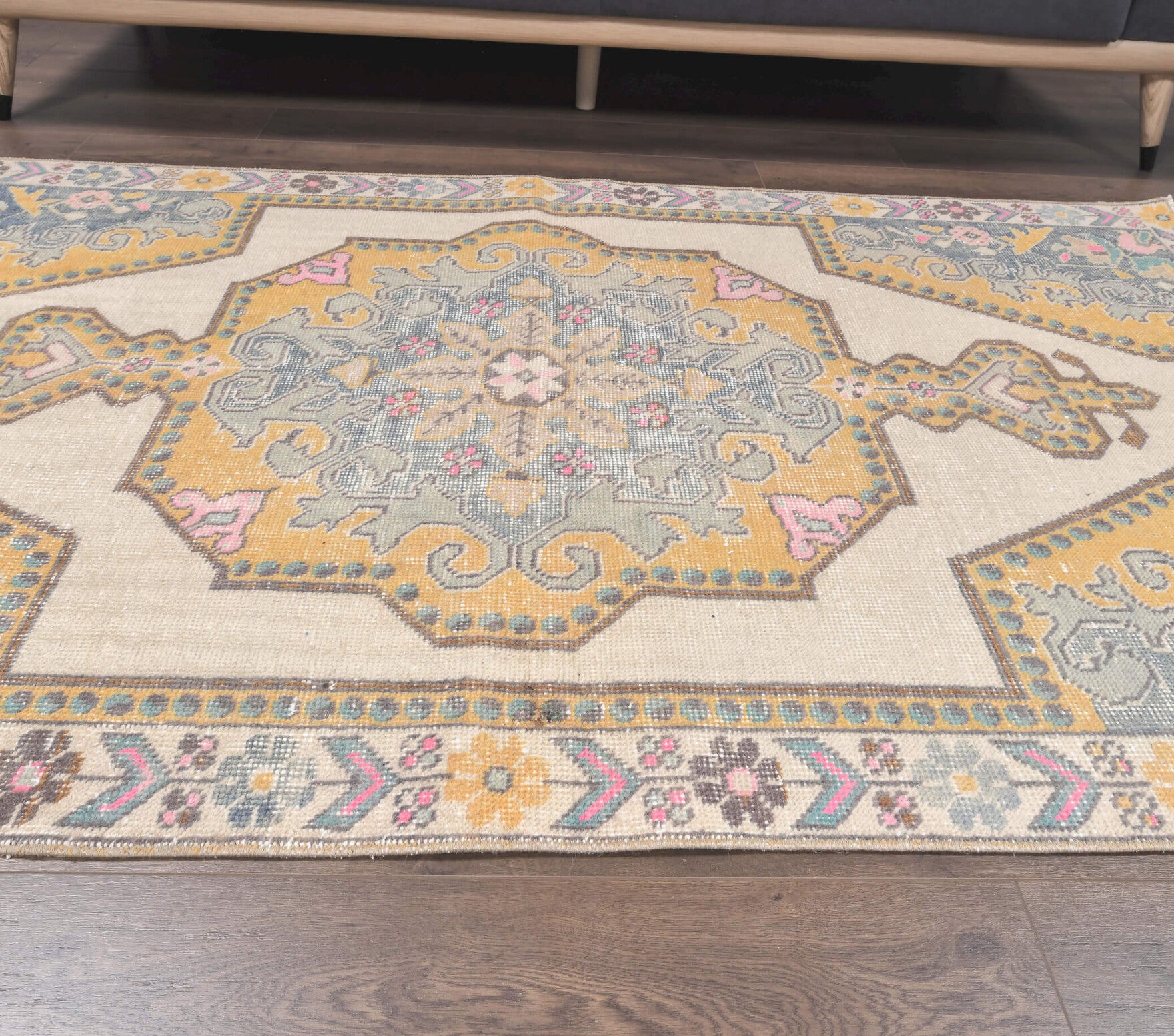 One-of-a-kind 1970s Anatolian vintage area rug in wool, 4'5" x 7'3"