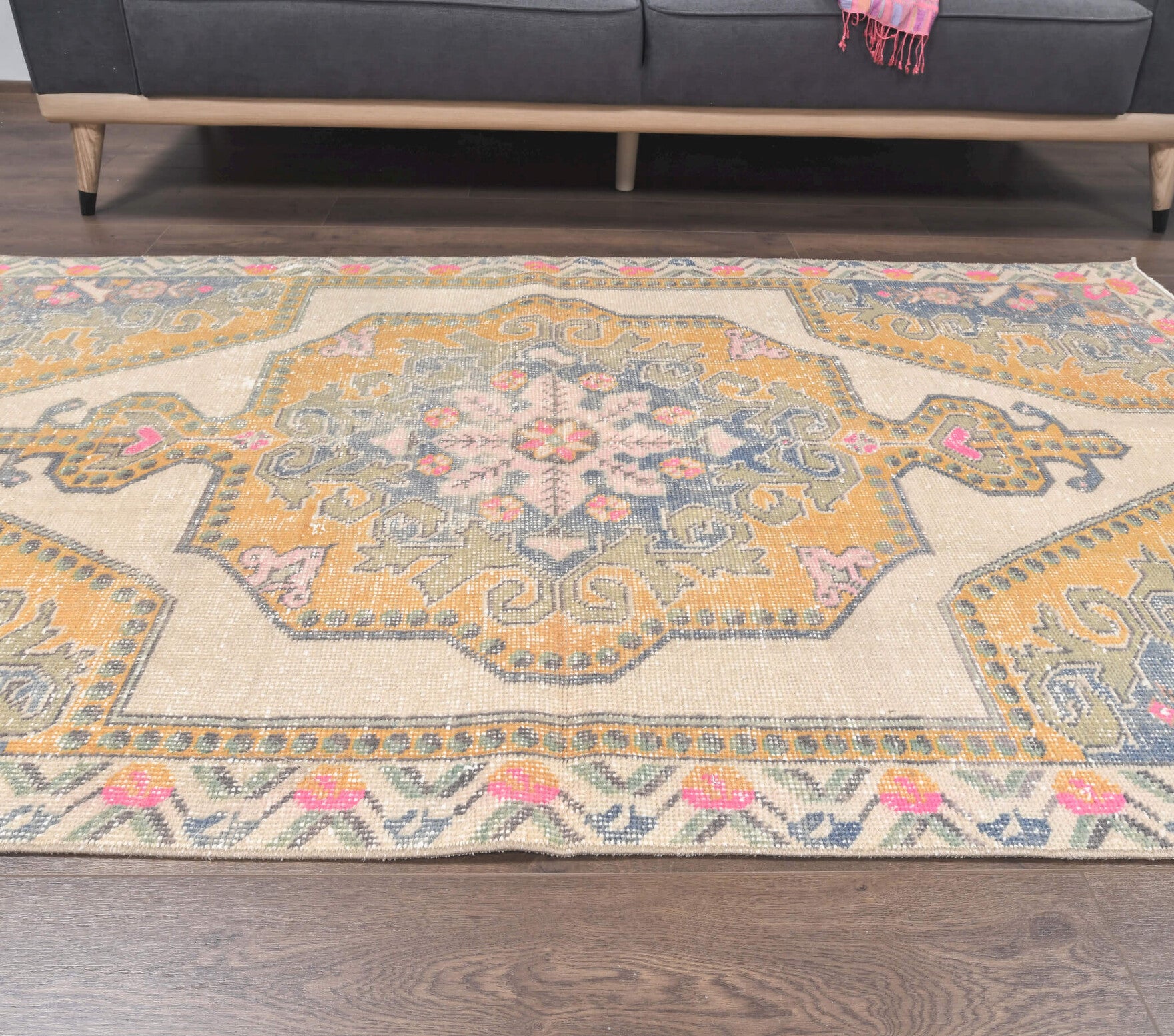 One-of-a-kind 1970s Anatolian vintage area rug in wool, 4'5" x 6'11"