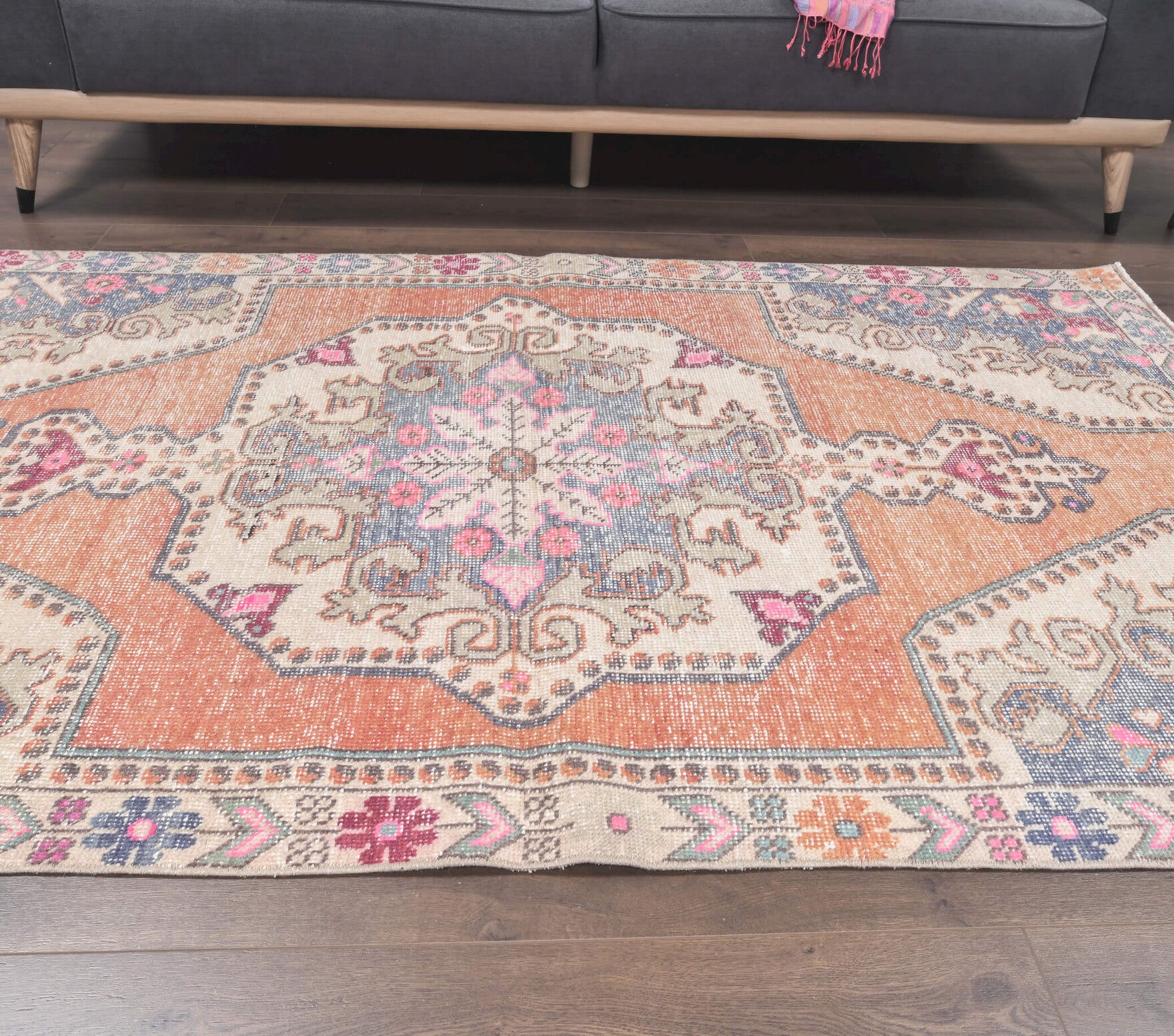 One-of-a-kind 1970s Anatolian vintage area rug in wool, 4'4" x 7'3"