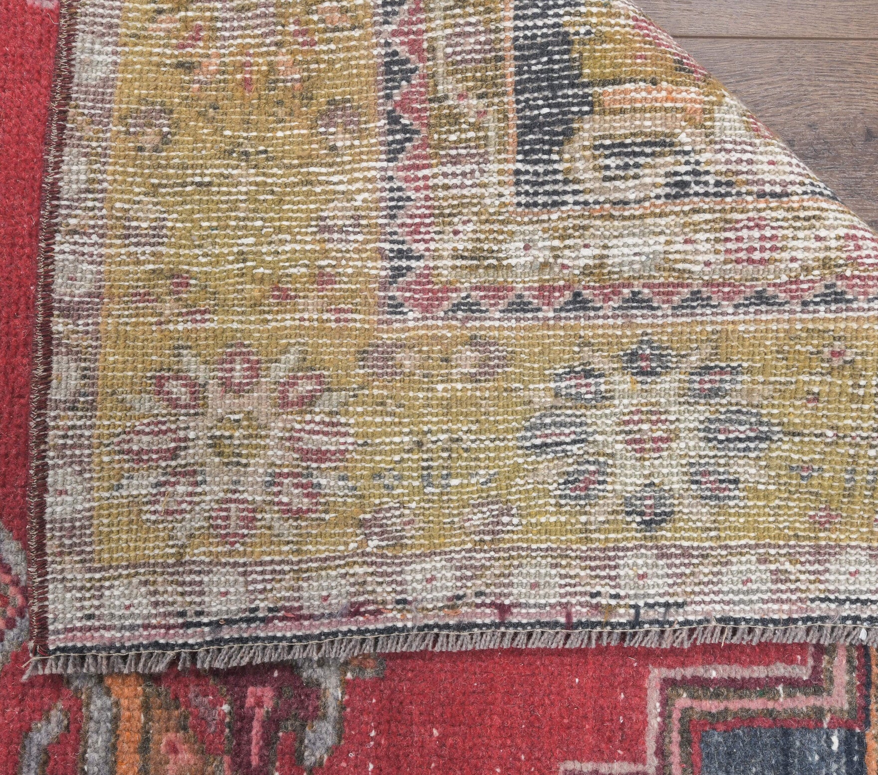 Authentic Anatolian vintage area rug (1970s) with geometric design – one-of-a-kind at Fame Rugs