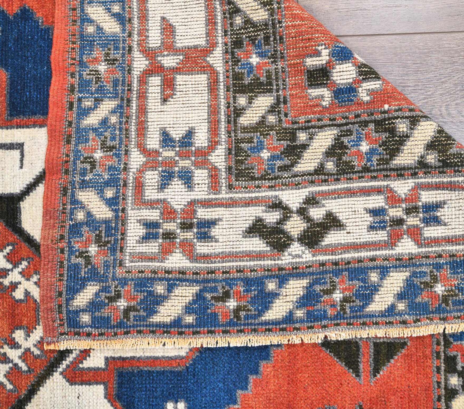 Glykotima rug: 1970s handmade Turkish rug with geometric motifs