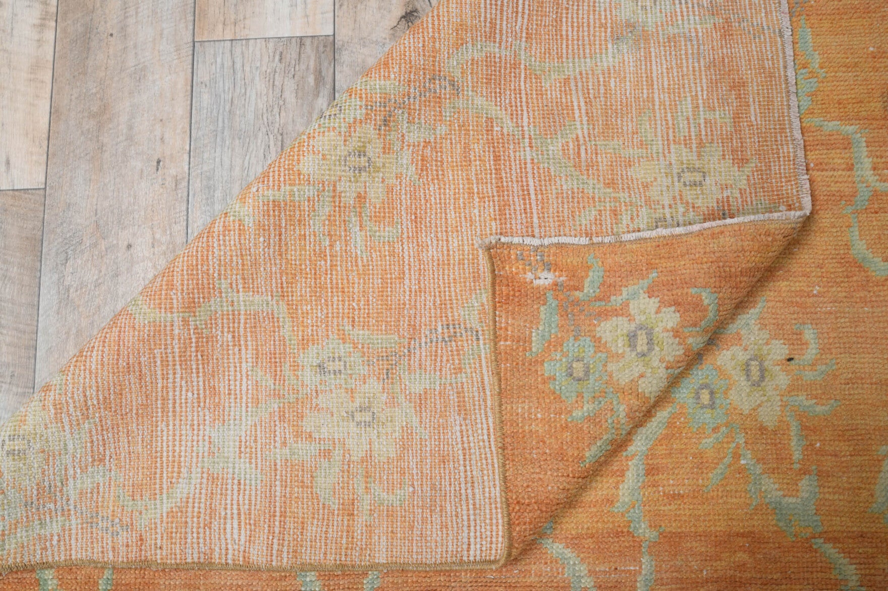 134x207 cm vintage Anatolian area rug – Eusela, low pile, wool