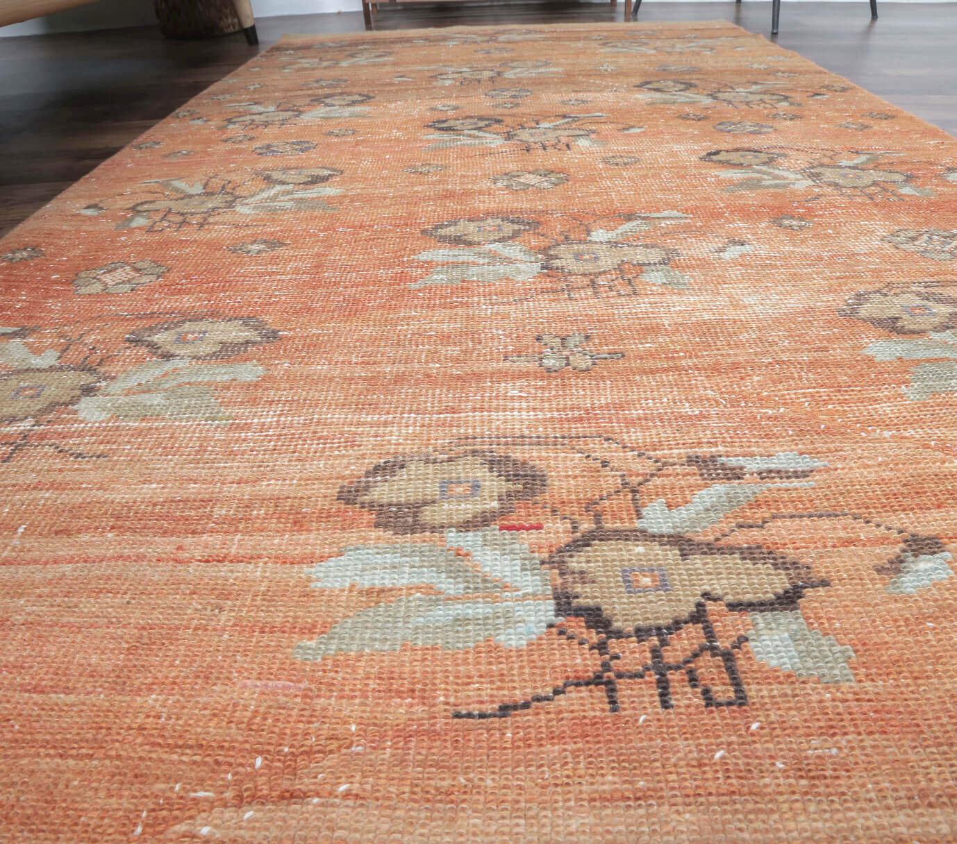108x233 cm vintage Anatolian area rug – Aceso, low pile, wool