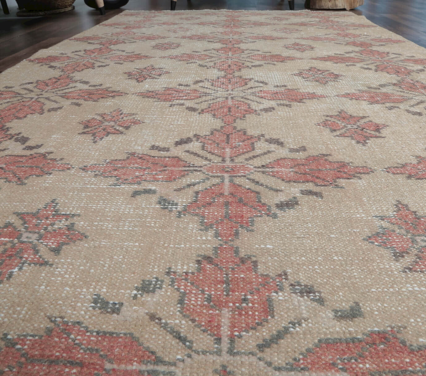 124x224 cm vintage Anatolian area rug – Hurrembahar, low pile, wool