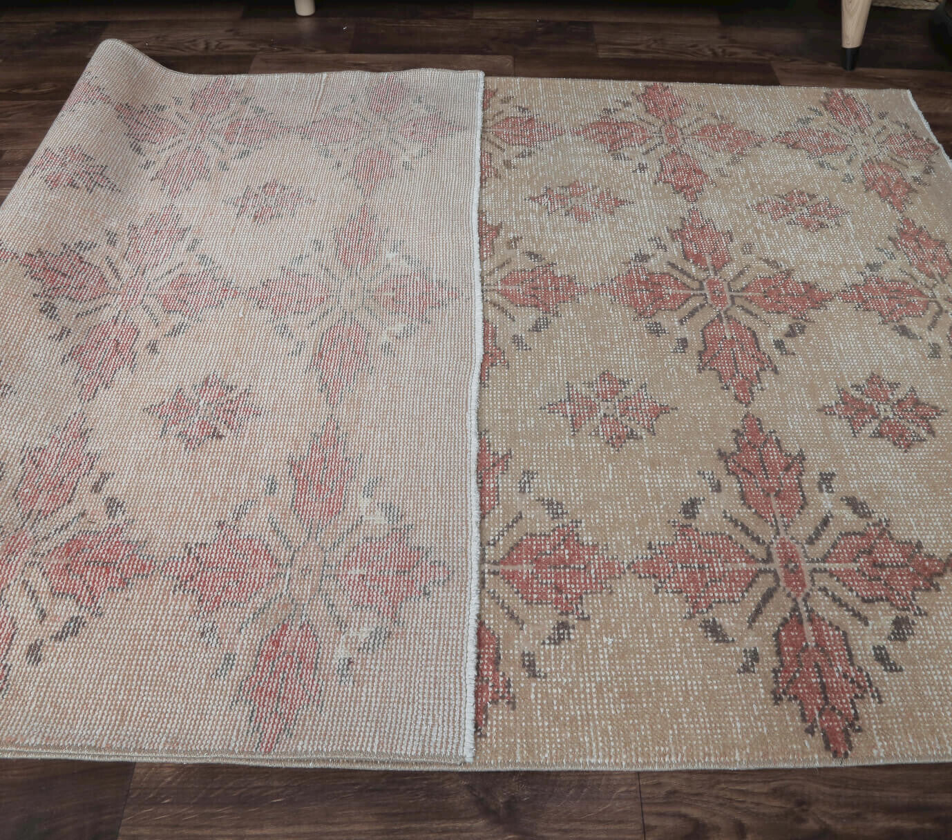 Authentic Anatolian vintage area rug (1970s) with ikat design – one-of-a-kind at Fame Rugs