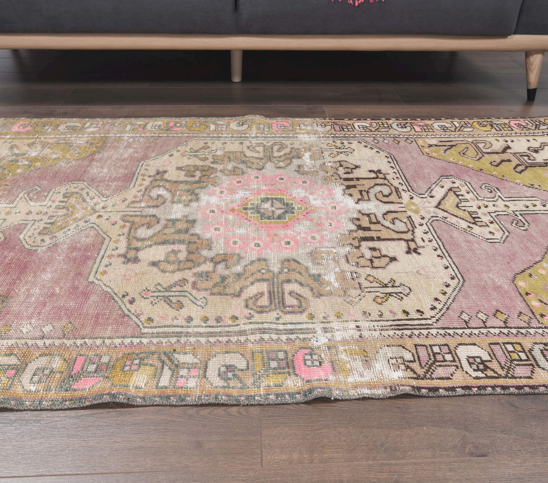 One-of-a-kind 1970s Anatolian vintage area rug in wool, 3'8" x 6'11"