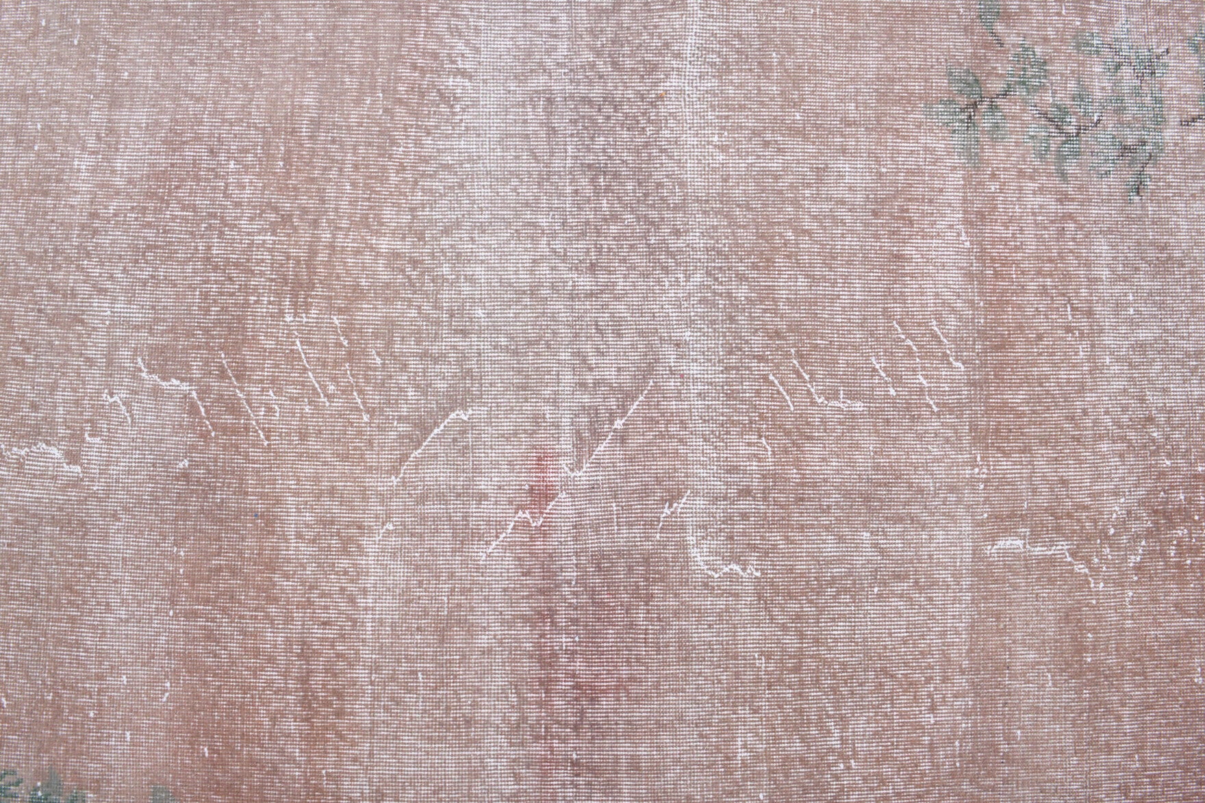 One-of-a-kind 1950s Anatolian antique washed vintage area rug in wool, 3'8" x 7'