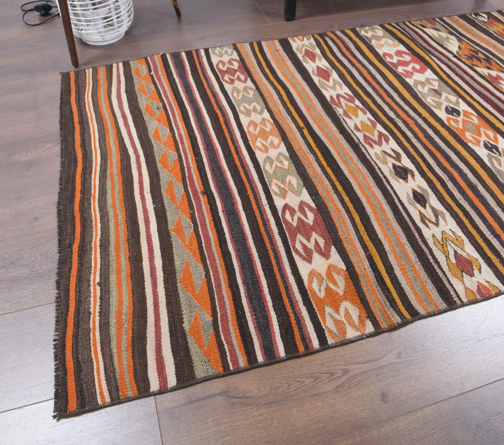 One-of-a-kind 1960s Anatolian vintage kilim rug in wool, 3'6" x 7'11"