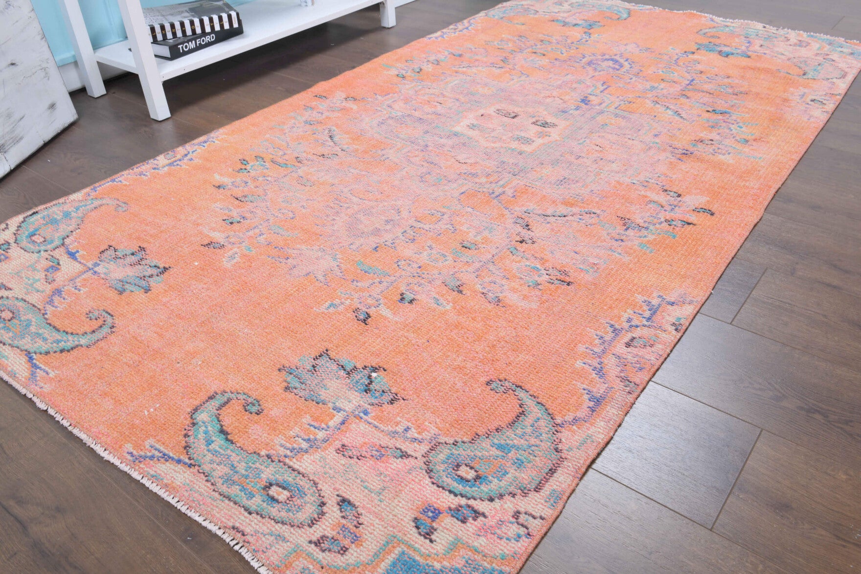 One-of-a-kind 1970s Anatolian vintage area rug in wool, 4' x 7'9"