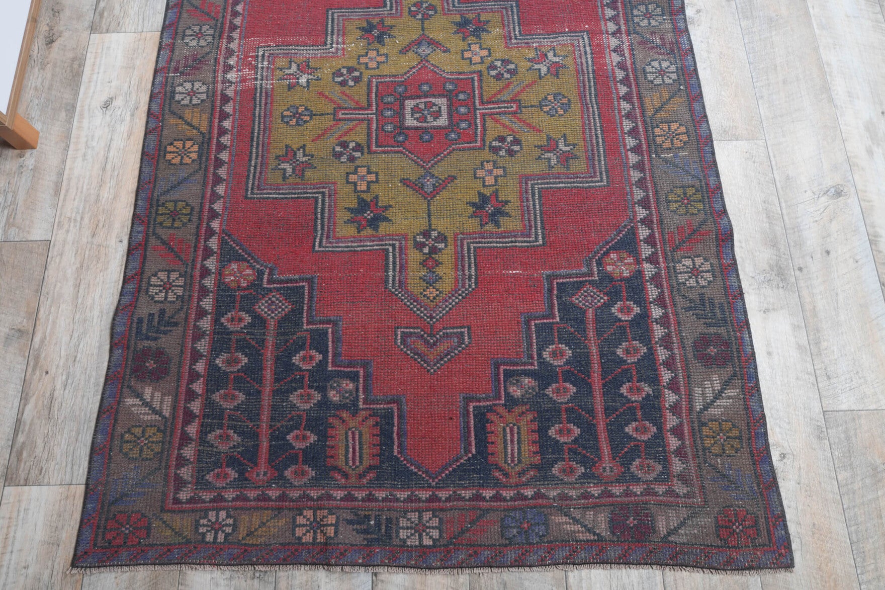One-of-a-kind 1970s Anatolian vintage area rug in wool, 4' x 8'5"