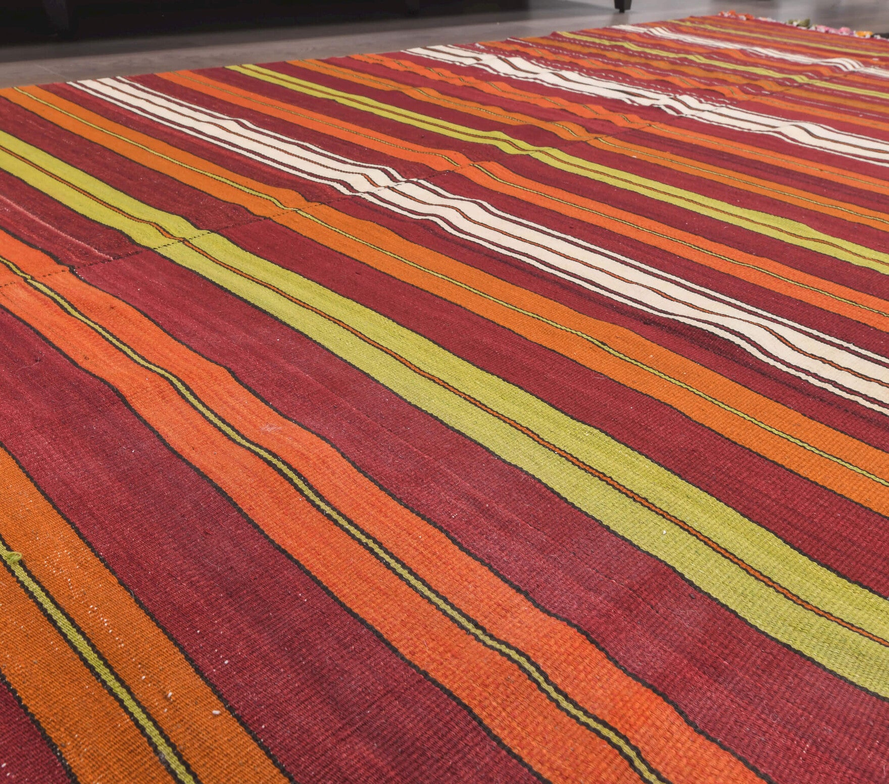 One-of-a-kind 1960s Anatolian vintage kilim rug in wool, 4'5" x 8'3"