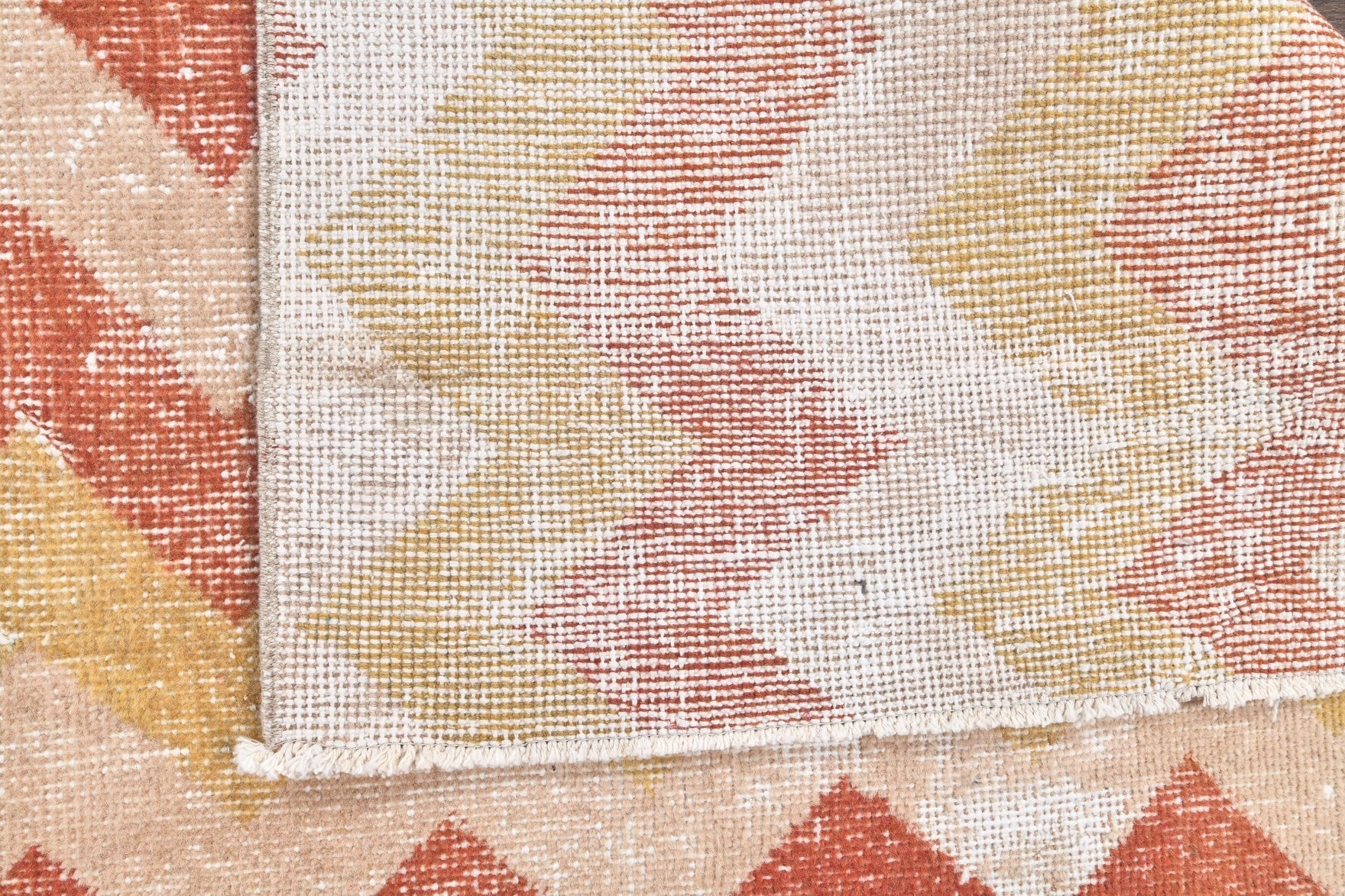Vintage Zig Zag Anatolian Runner Rug