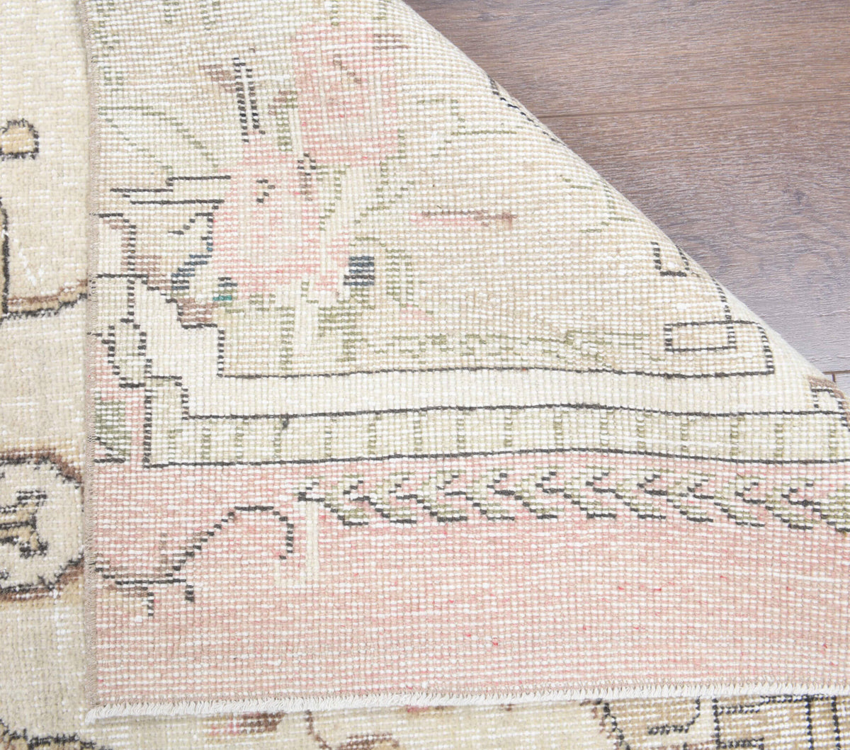 Phemekleia runner: 1970s handmade Anatolian runner with oriental motifs and cotton backing
