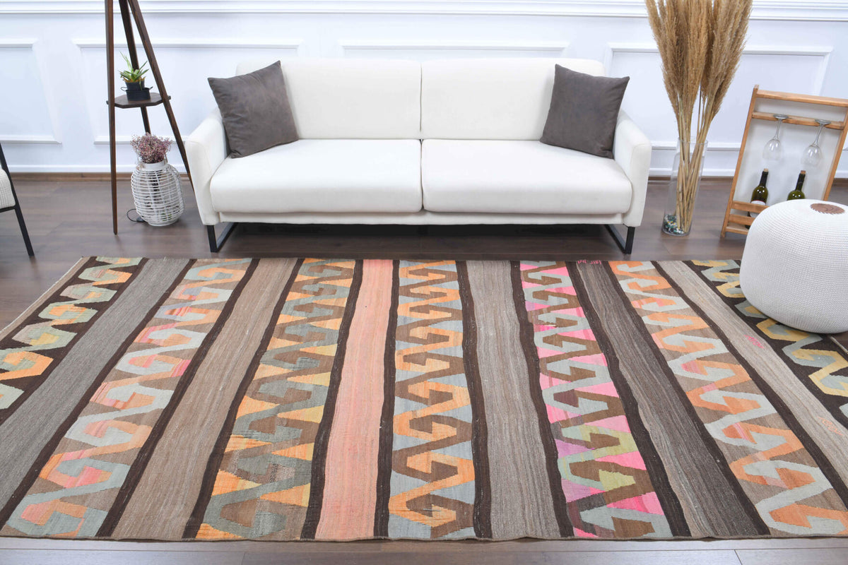 5x10 Wool Vintage Kilim Runner Rug