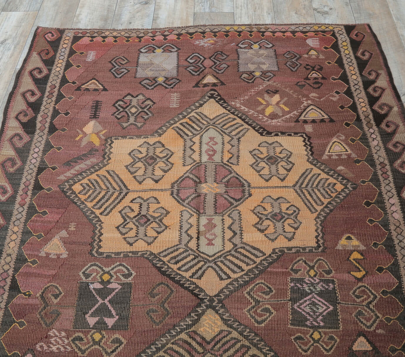 Vintage Kilim Wide Runner Rug