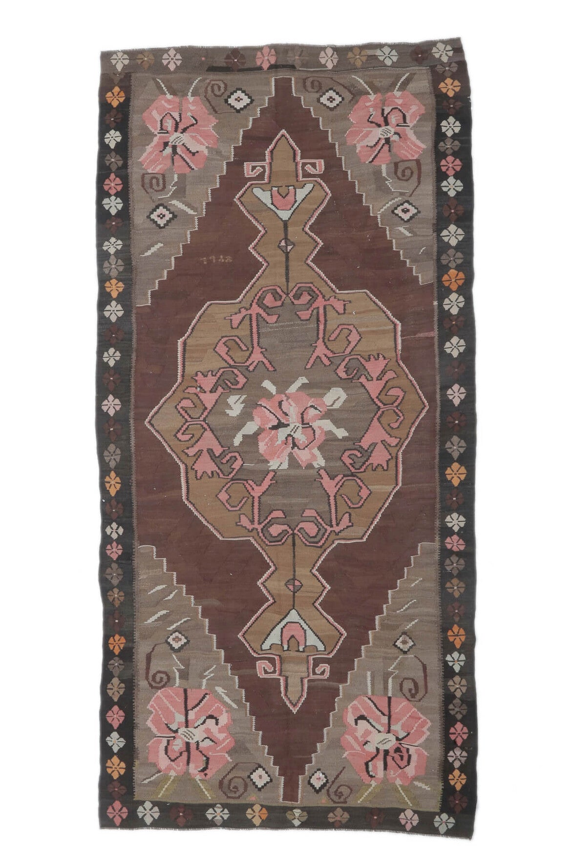 5x11 Vintage Kars Kilim Flatweave Handmade Rug