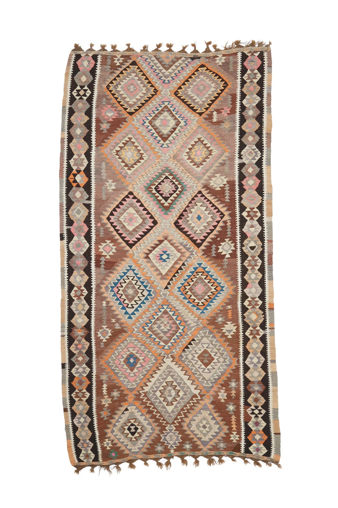 5x11 Wool Vintage Wide Kilim Runner Rug