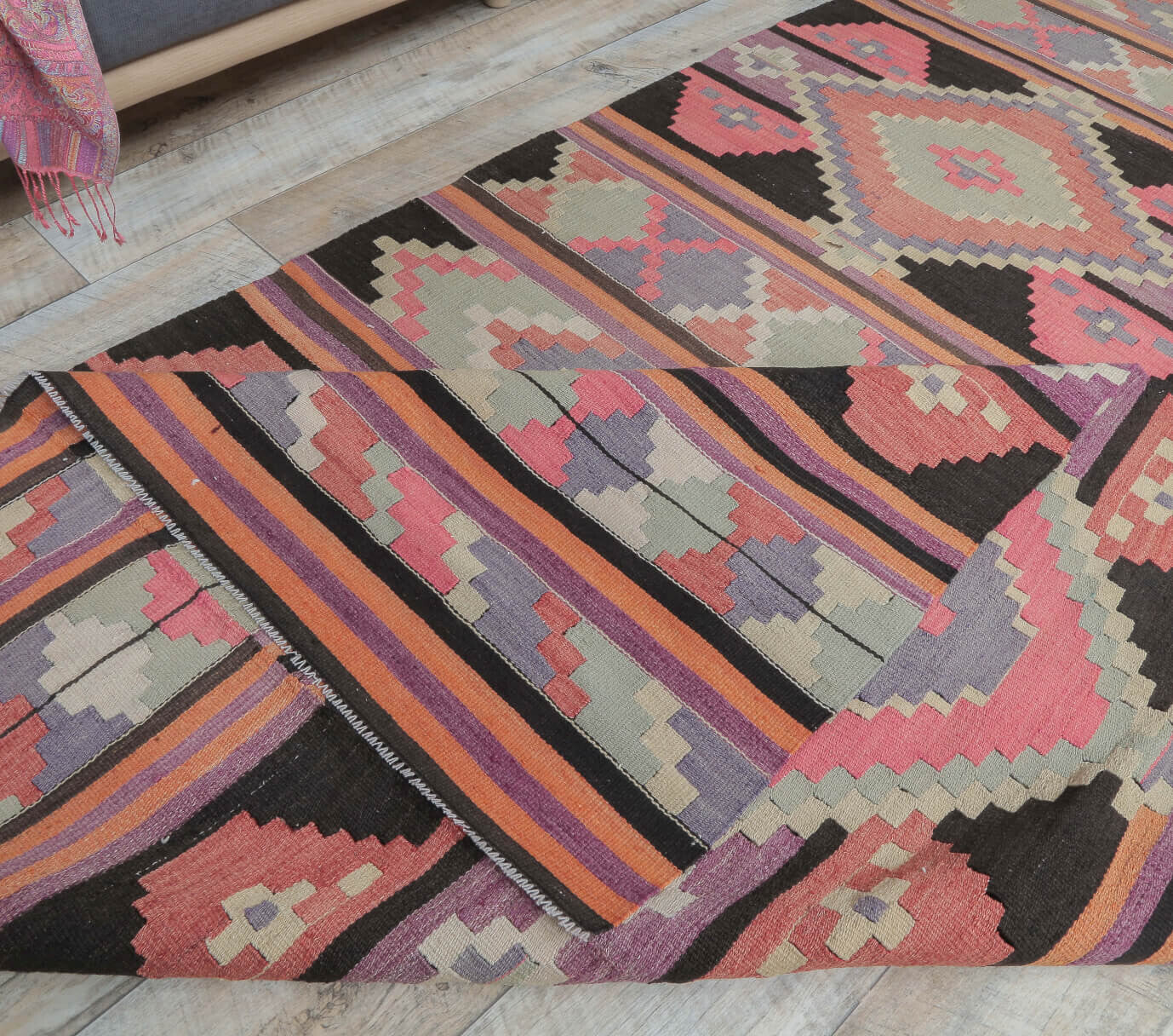 5x12 Vintage Oversized Kilim Wide Runner Rug