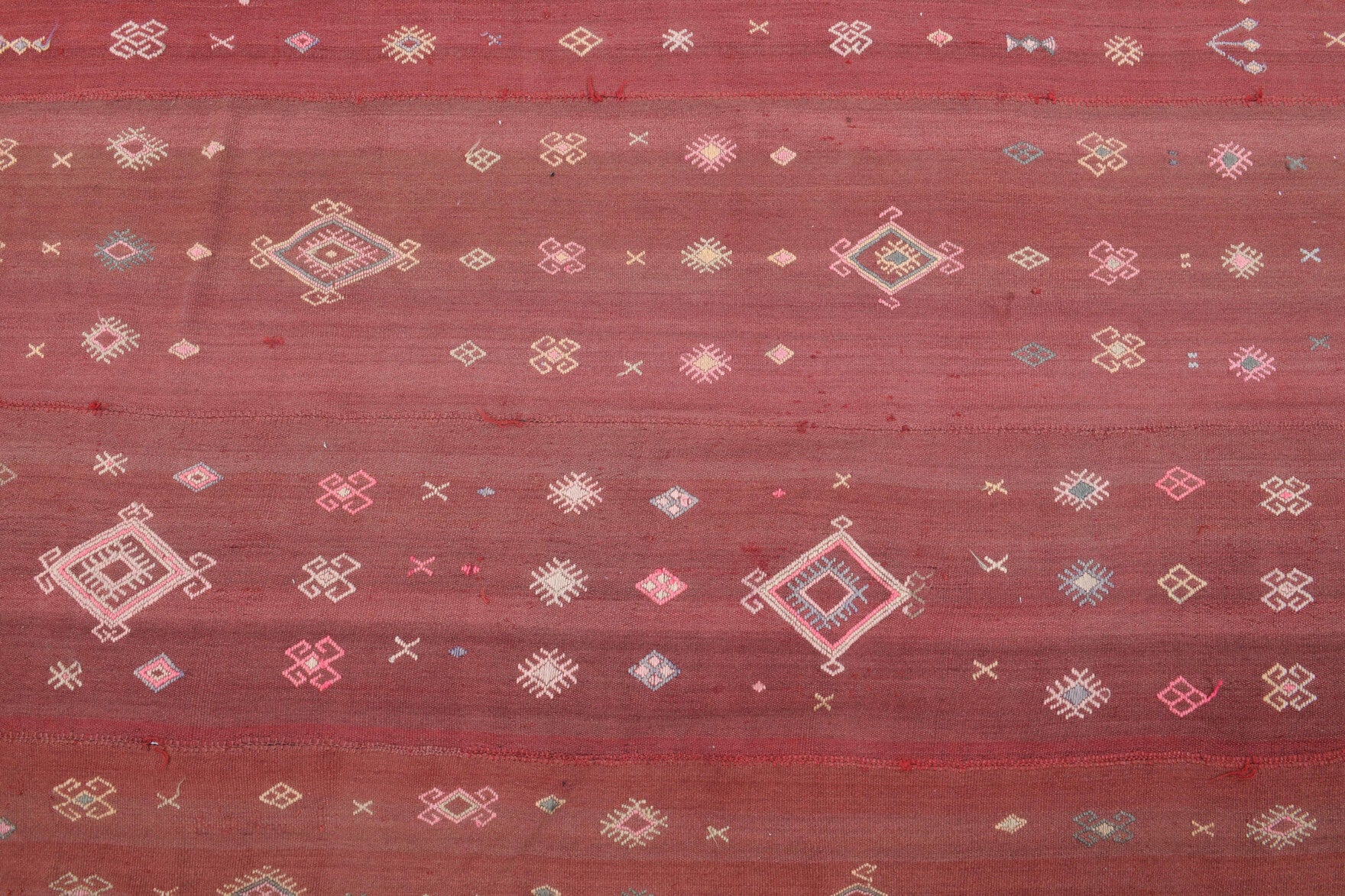 5x14 Red Vintage Wide Kilim Runner Rug