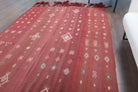 Authentic Anatolian vintage kilim runner rug (1970s) with ikat design – one-of-a-kind at Fame Rugs