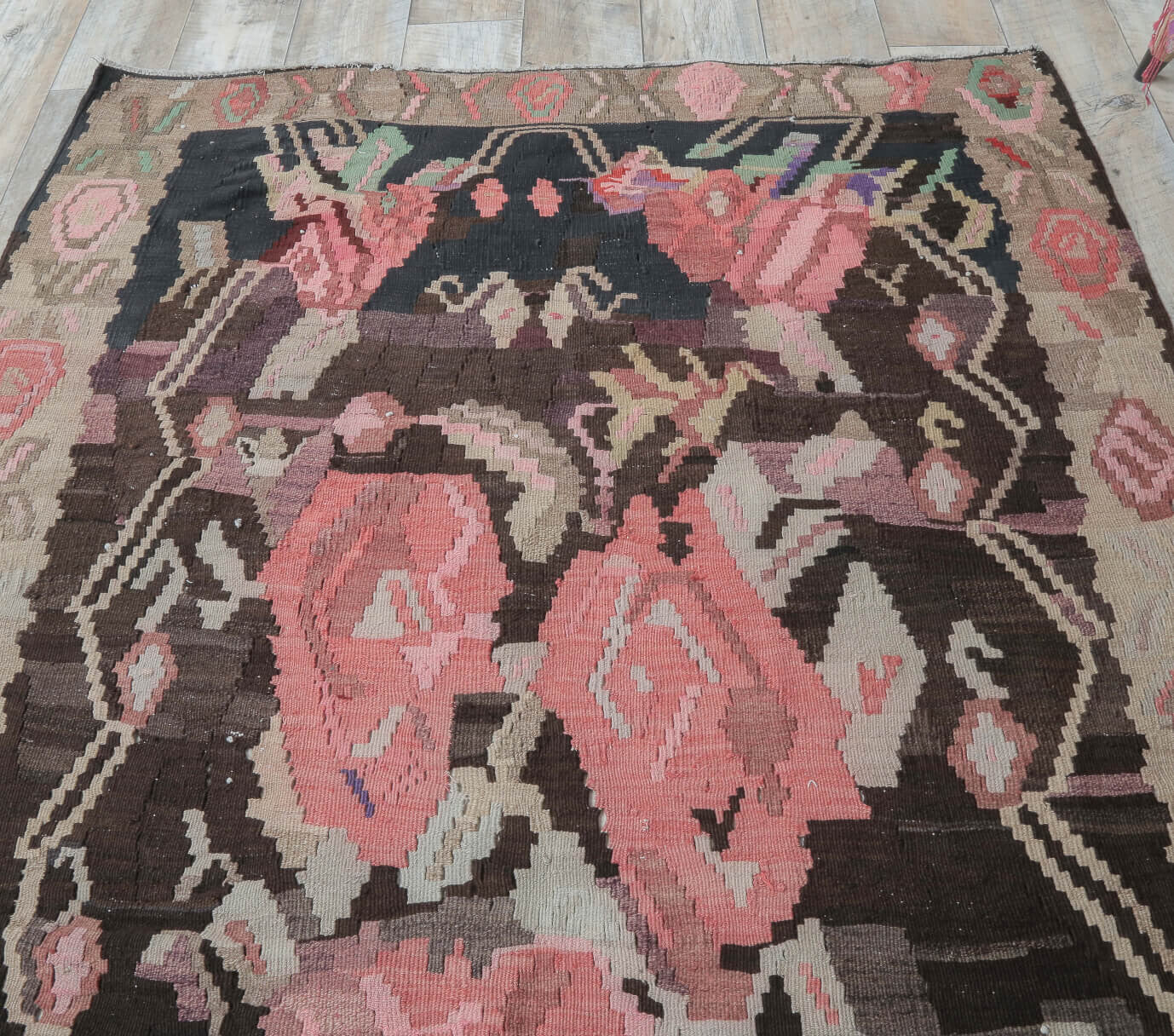 140x225 cm vintage Anatolian kilim rug – Gumusbahce, flatweave, wool