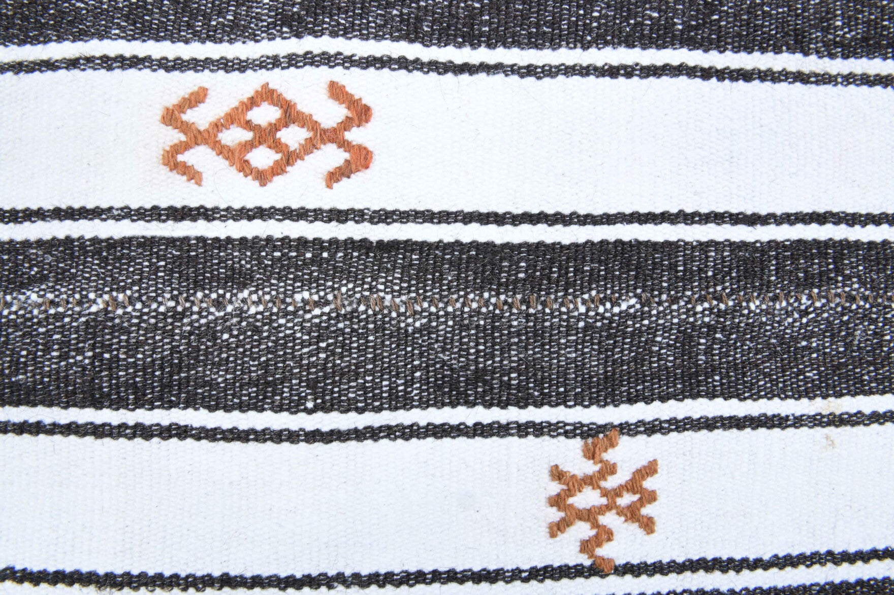 Eleuthippe kilim: 1960s handwoven flatweave Anatolian kilim with striped motifs