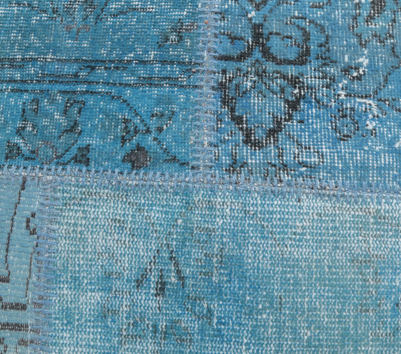 Humasah rug: 1970s handmade Anatolian rug and fabric backing