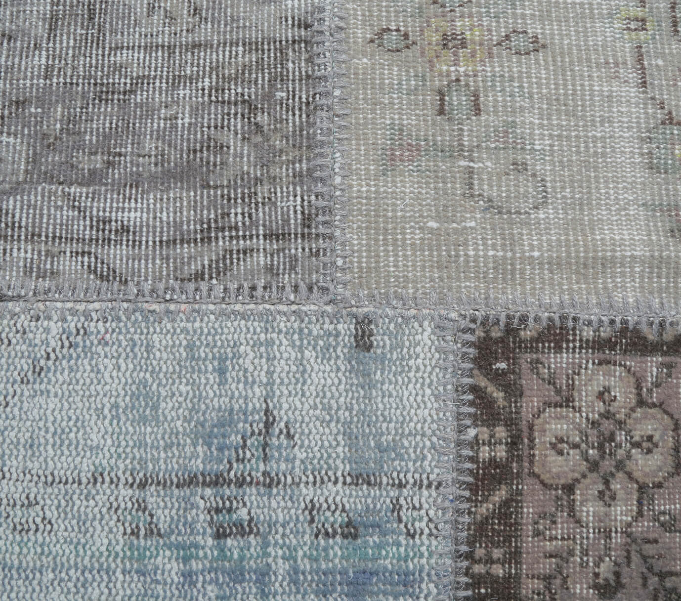 Hilalefruz rug: 1970s handmade Anatolian rug with abstract motifs and fabric backing
