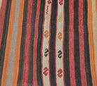 Yakutisik kilim: 1960s handwoven flatweave Anatolian kilim with striped motifs