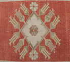 Ianthephrosyne rug: 1970s handmade Turkish rug with geometric motifs and cotton backing