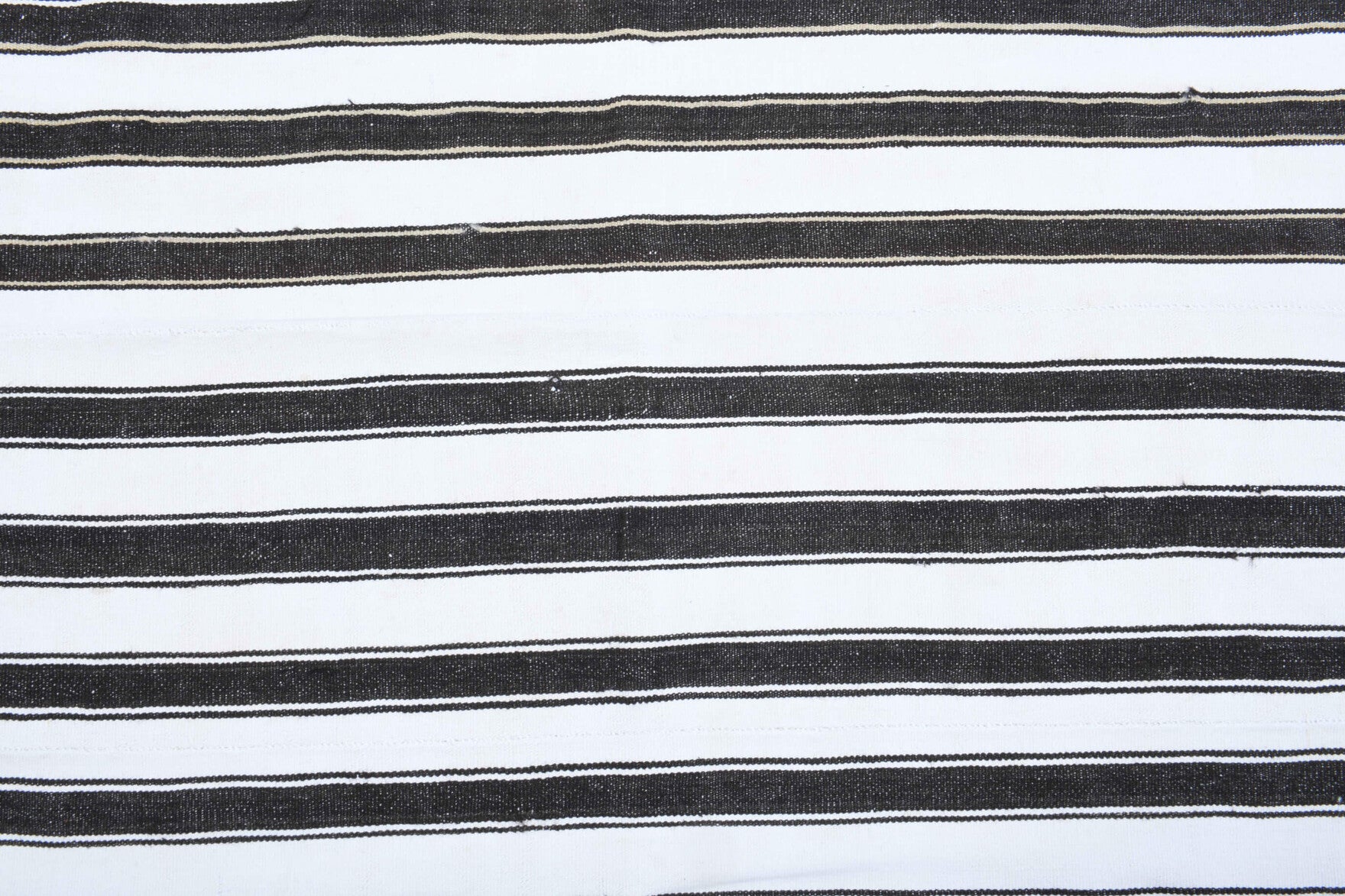Elasad kilim: 1960s handwoven flatweave Anatolian kilim with striped motifs