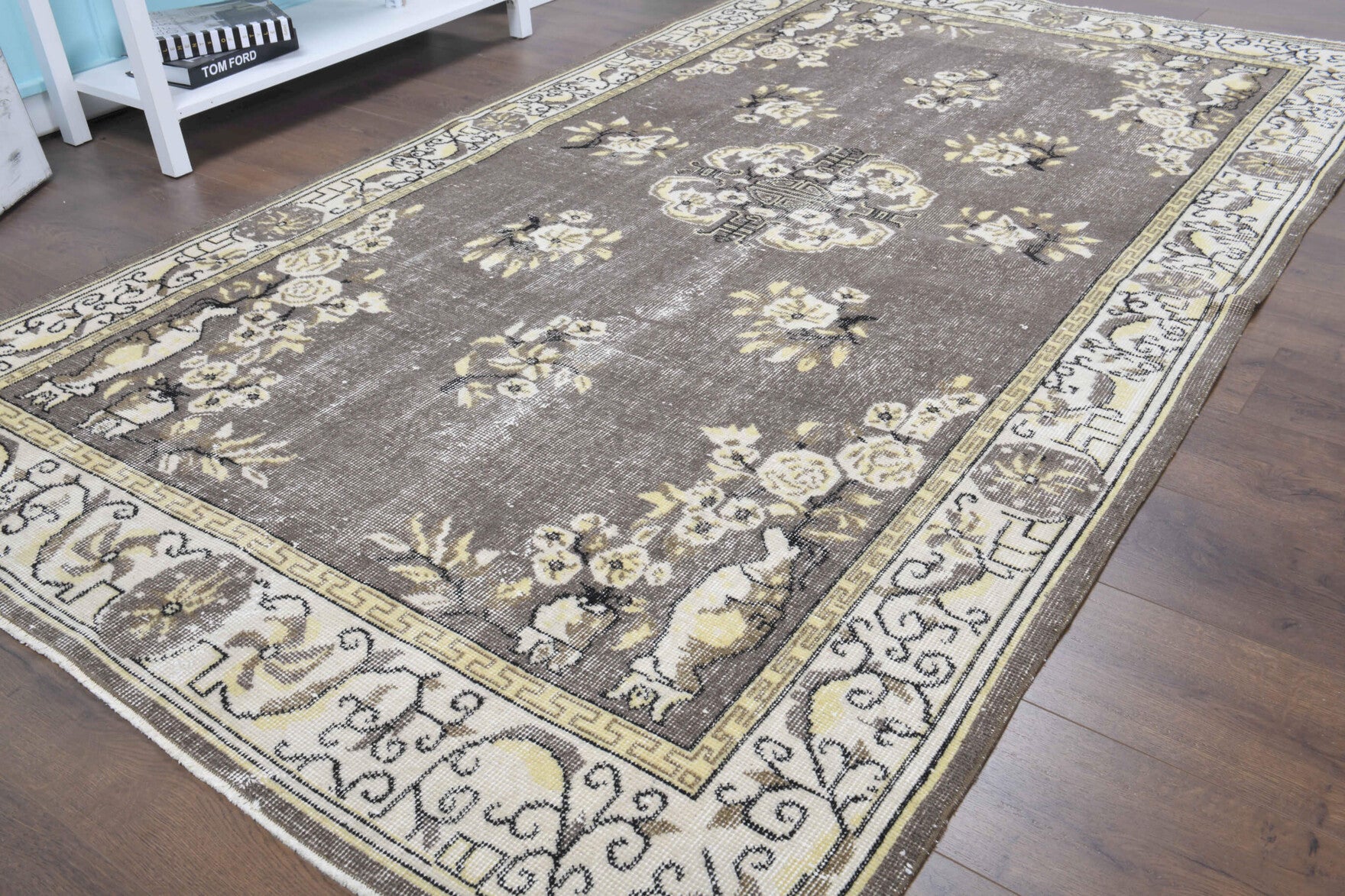 One-of-a-kind 1970s Anatolian vintage area rug in wool, 4'11" x 8'7"