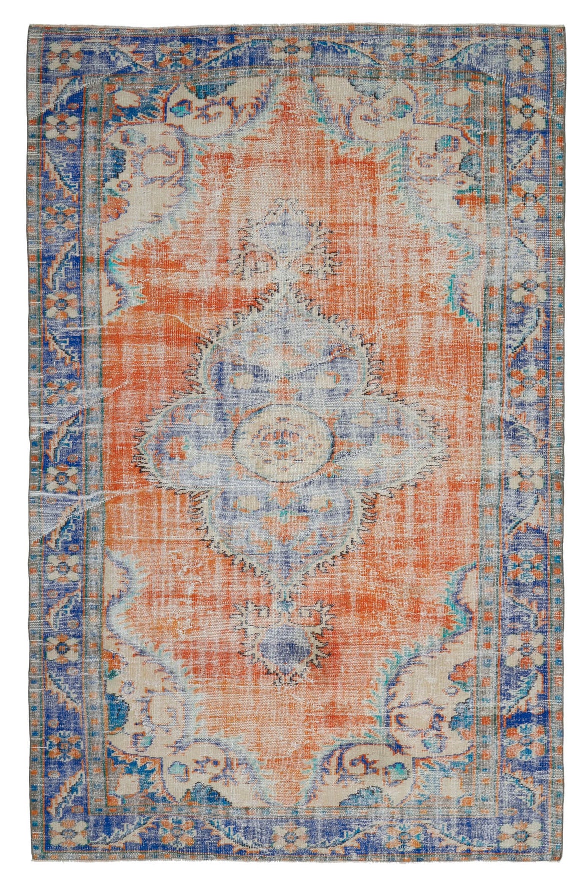 Handmade wool rug from Anatolia, Turkey – 6x10 Handmade Vintage Anatolian Area Rug 6' x 9'7"