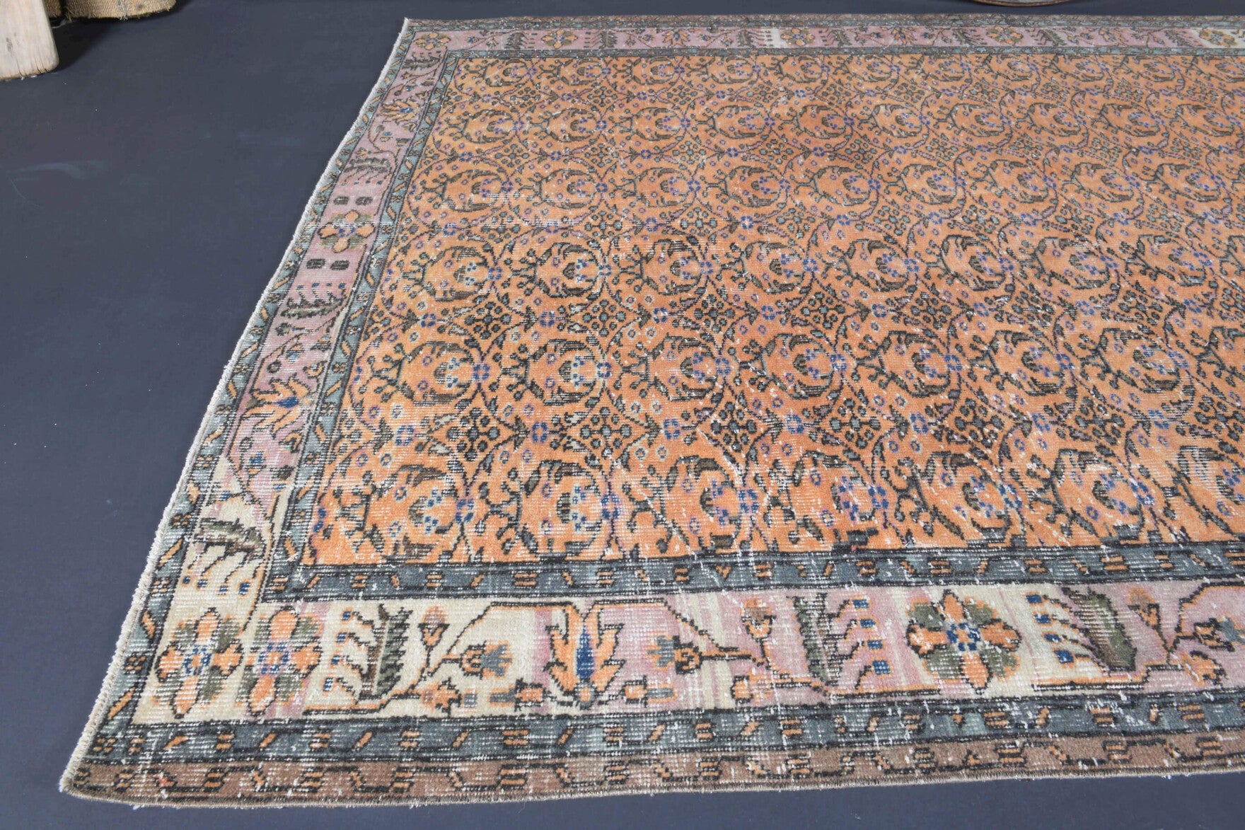 One-of-a-kind 1970s Turkish vintage area rug in wool, 6'1" x 9'8"