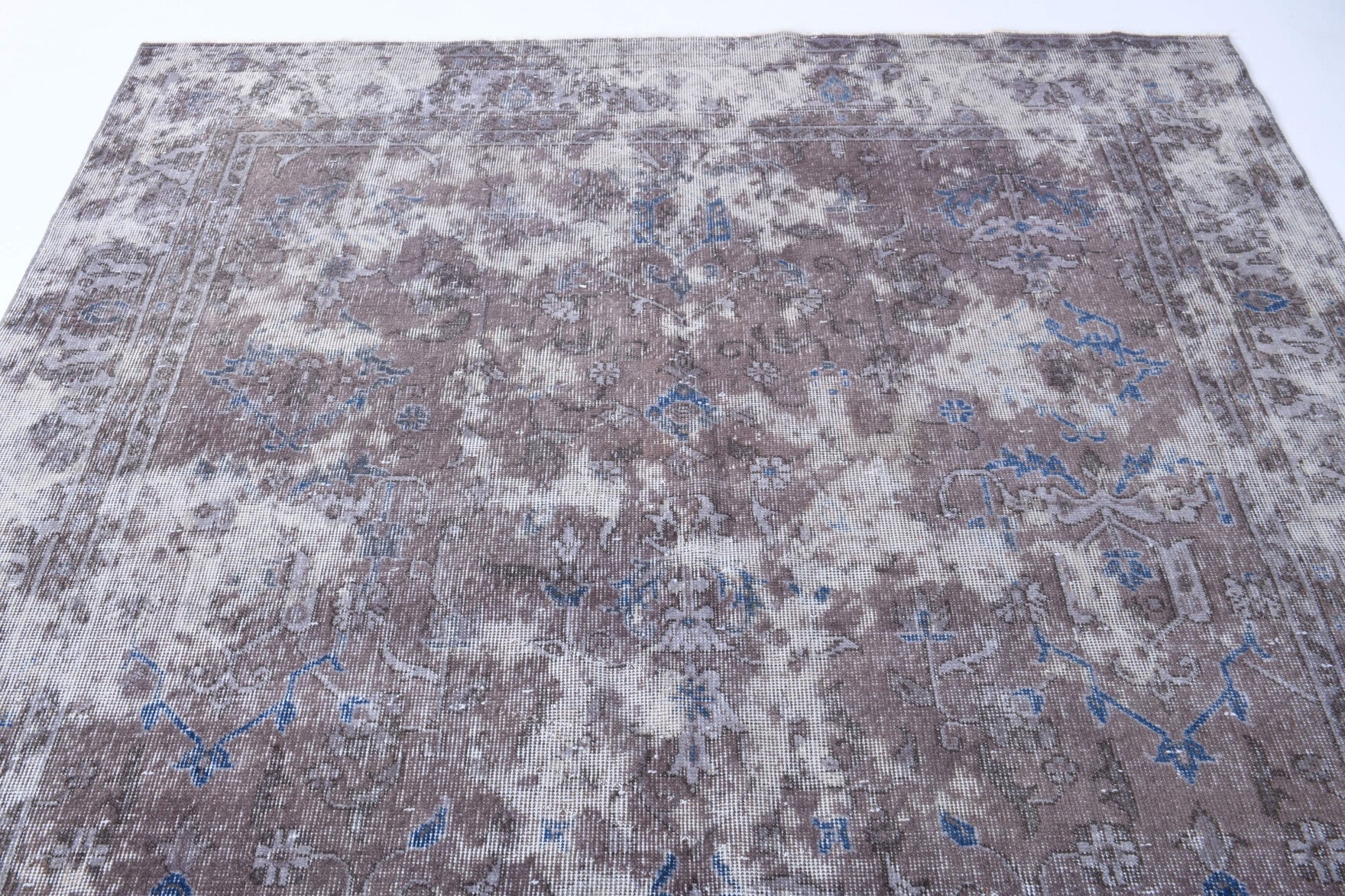 Distressed Oushak Vintage Area Rug
