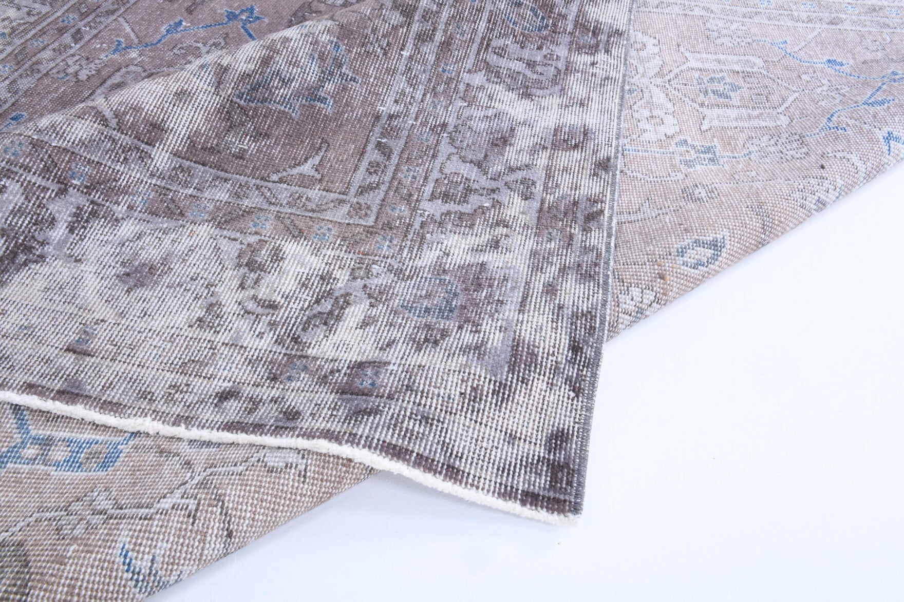 Distressed Oushak Vintage Area Rug