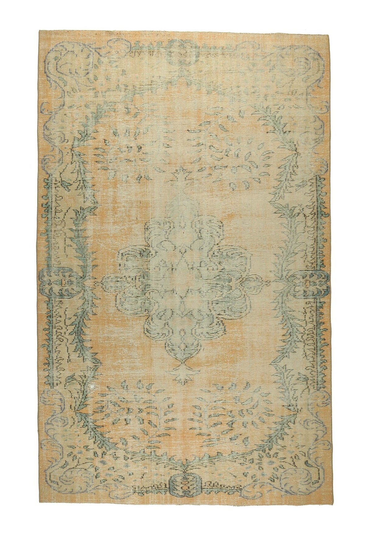 6 'x 10' Antique Washed Anatolian Oriental Area Rug from 1950s
