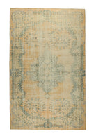 6 'x 10' Antique Washed Anatolian Oriental Area Rug from 1950s