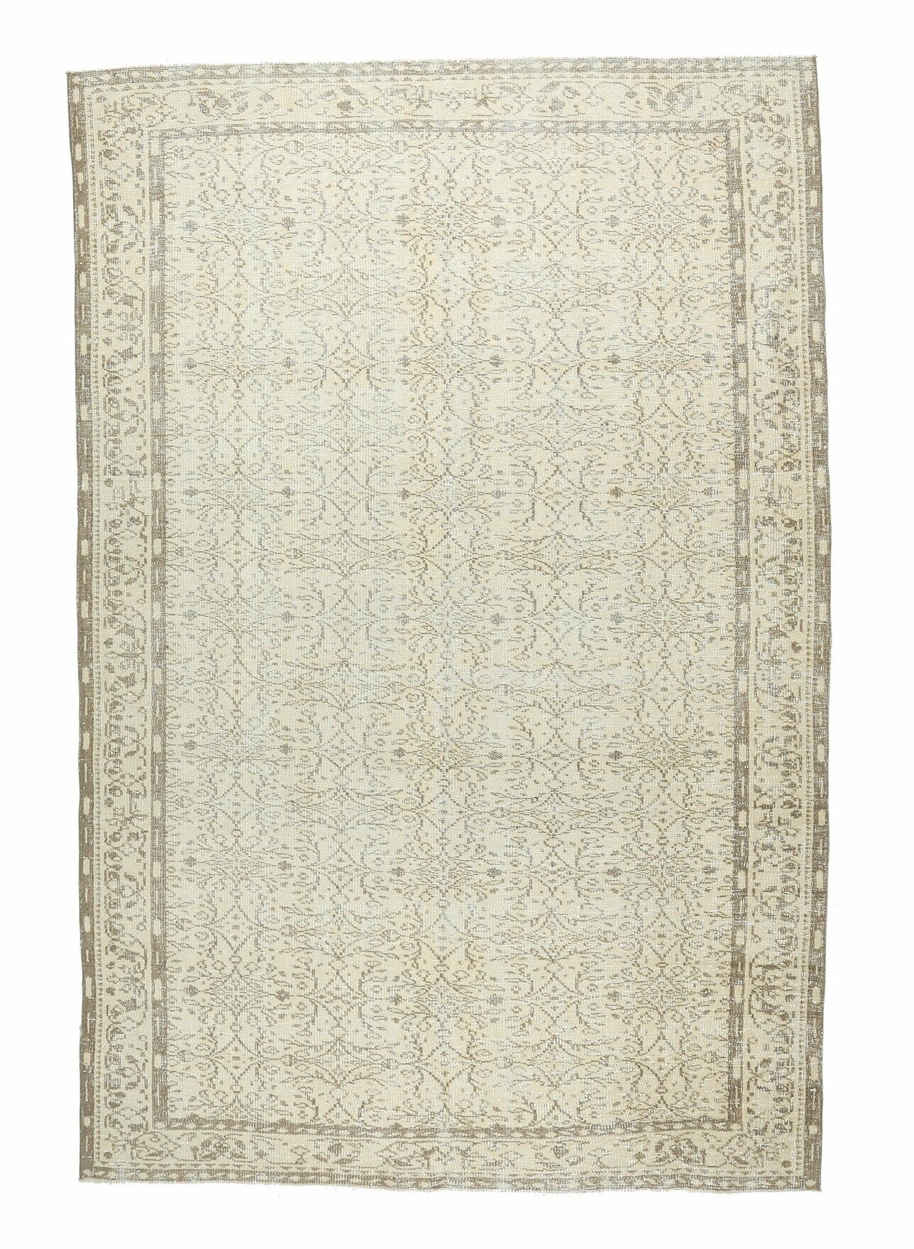Vintage Beige Floral Hereke Area Rug