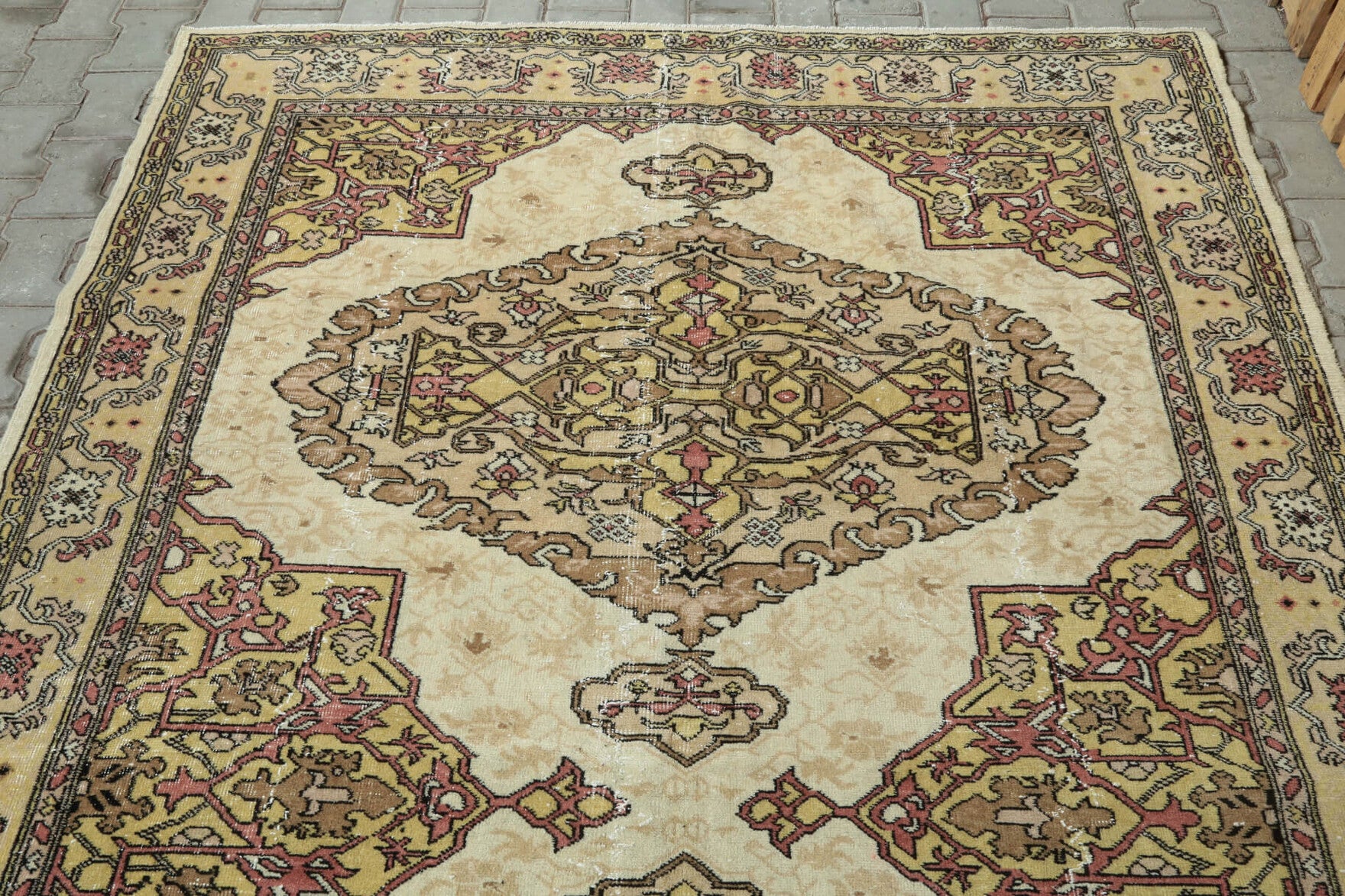 192x302 cm vintage Anatolian area rug – Cerensever, low pile, wool