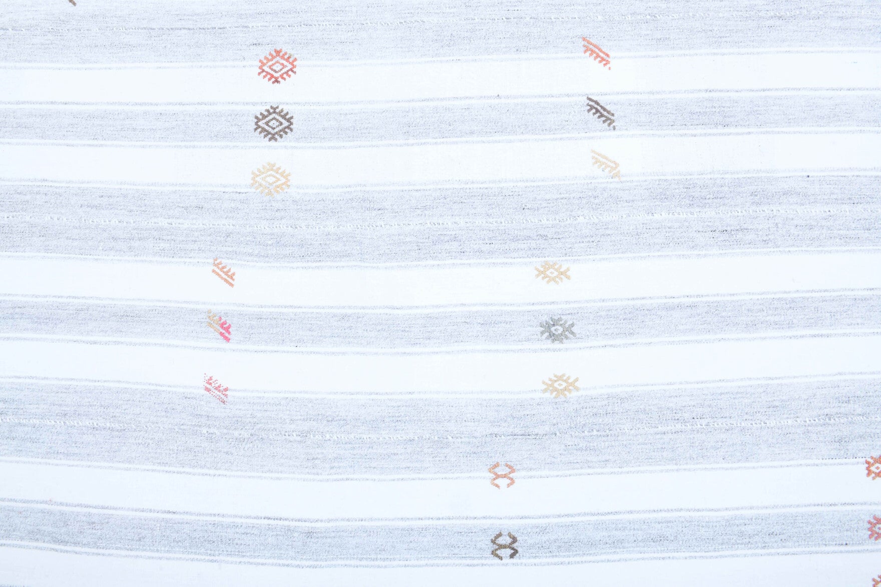 Egeyar kilim: 1960s handwoven flatweave Anatolian kilim with striped motifs
