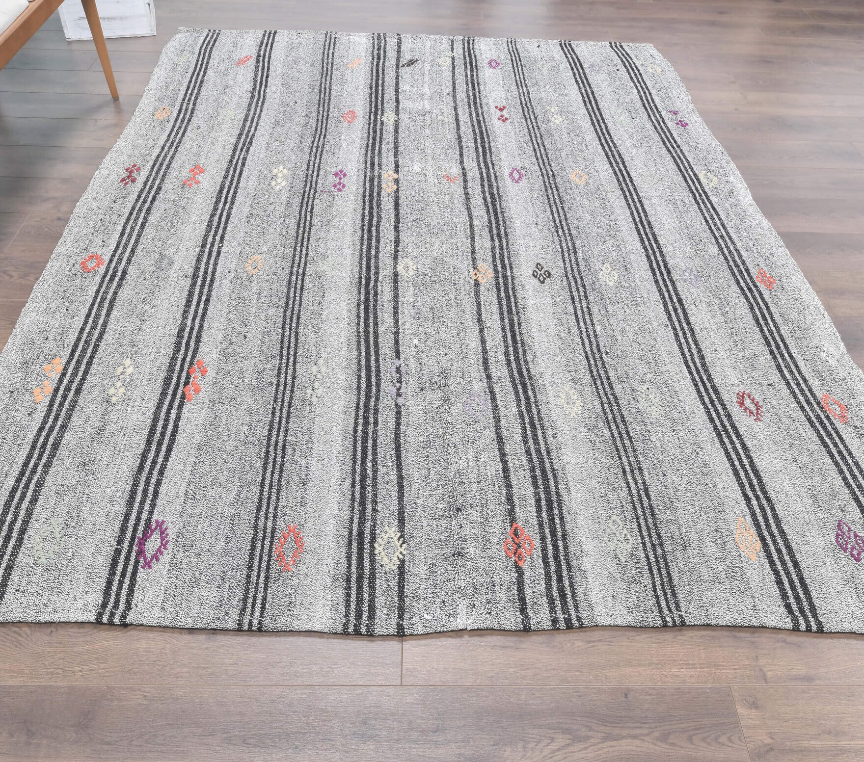 Vintage Kilim Large Area Rug in wool – 1960s piece from Anatolia, Turkey | Fame Rugs