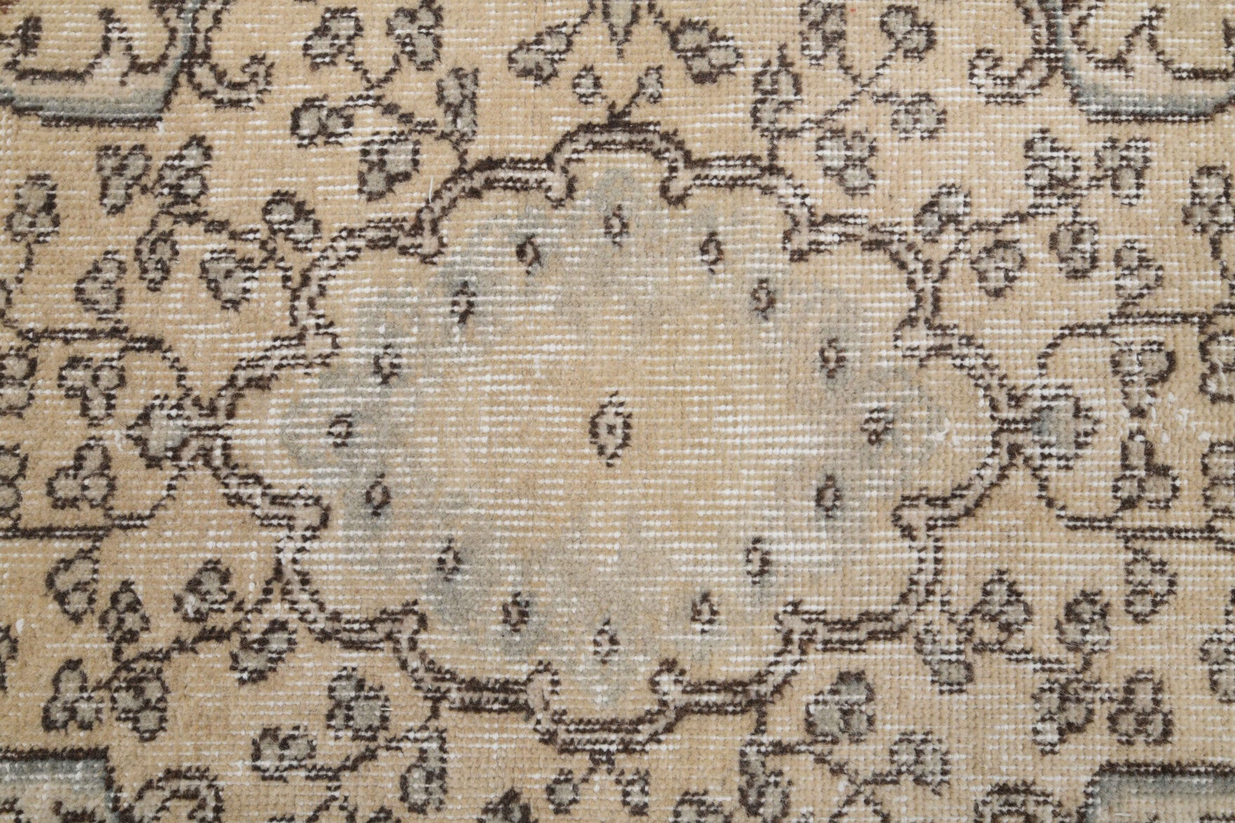 Iasotheia rug: 1970s handmade Anatolian rug with oriental motifs and cotton backing