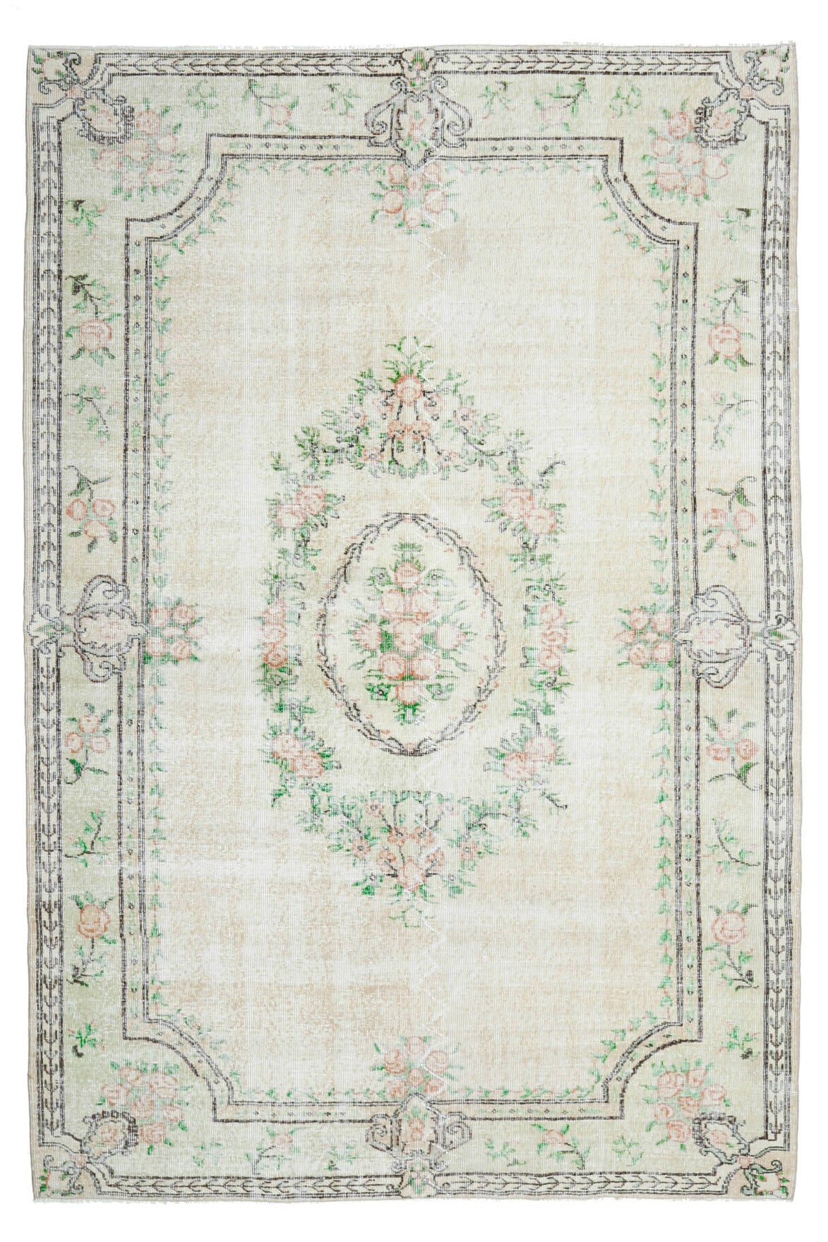 6x9 Handmade Vintage Area Oushak Rug