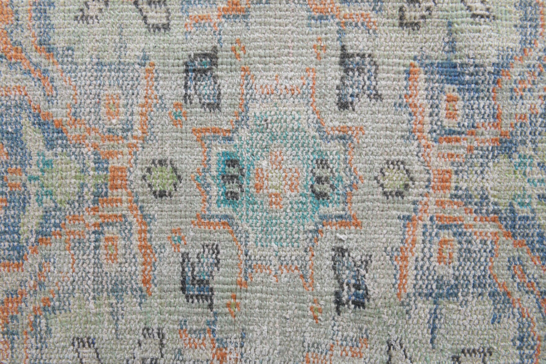 One-of-a-kind 1950s Anatolian antique washed vintage area rug in wool, 6'4" x 8'6"