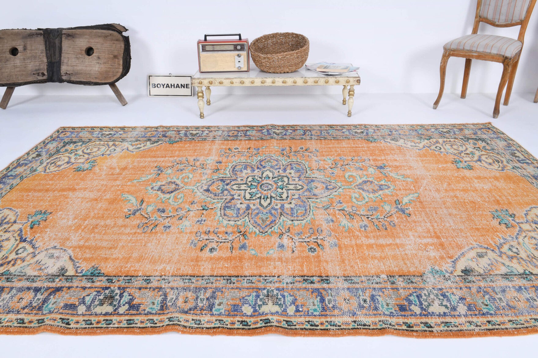 One-of-a-kind 1970s Anatolian vintage area rug in wool, 5'8" x 9'