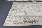 One-of-a-kind 1970s Anatolian antique washed vintage area rug in wool, 5'9" x 9'3"