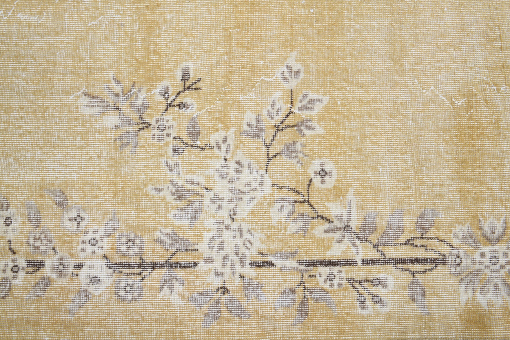 Selimiye rug: 1940s handmade Anatolian rug with solid motifs and cotton backing