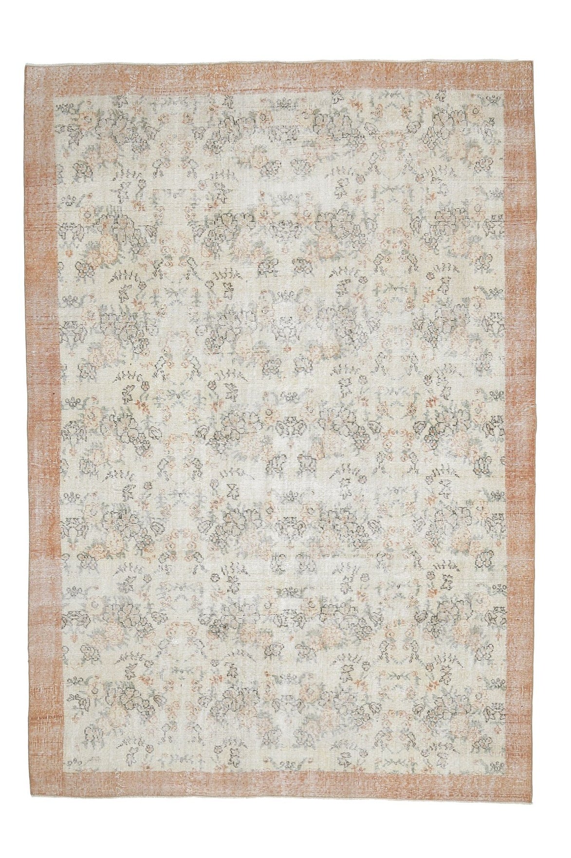 Vintage Bordered Area Hereke Rug