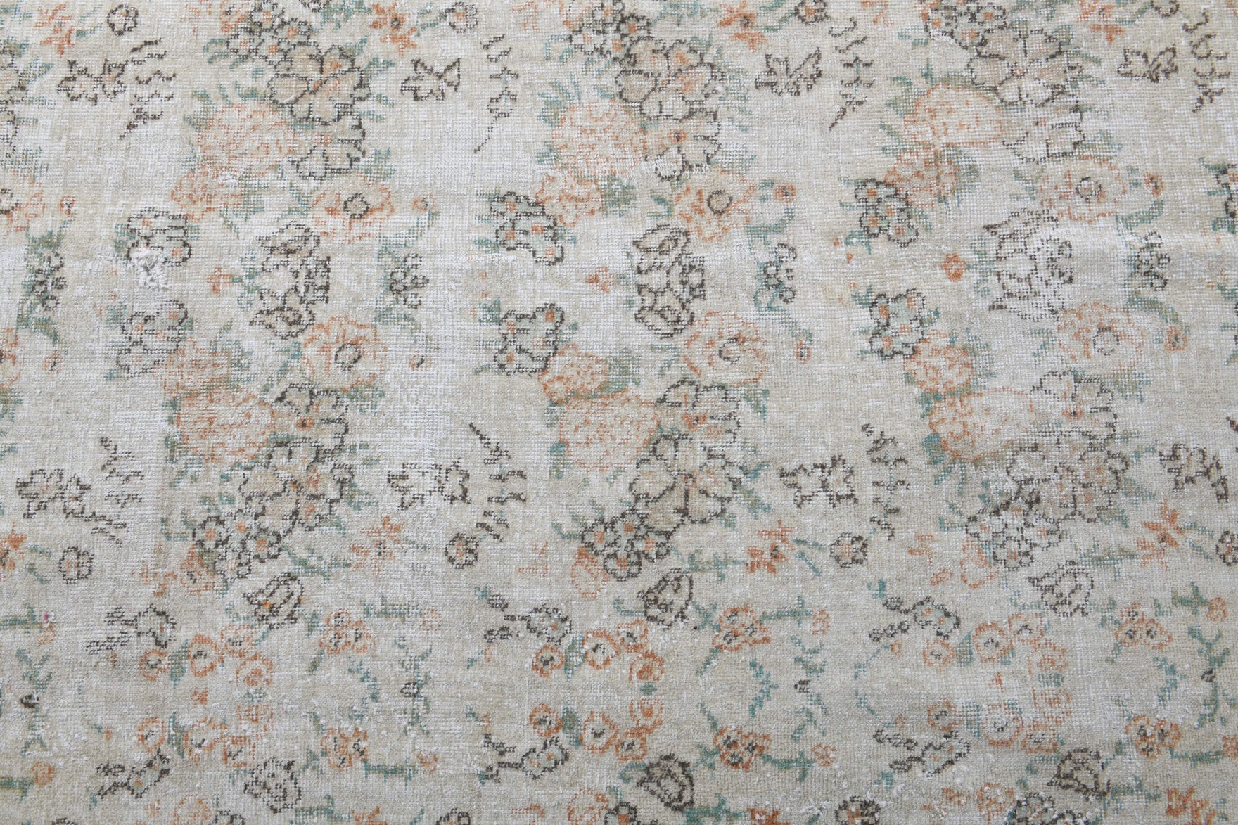Vintage Bordered Area Hereke Rug